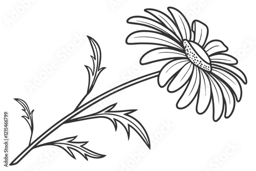 Beautiful Daisy Flower Vector Illustration with White Background