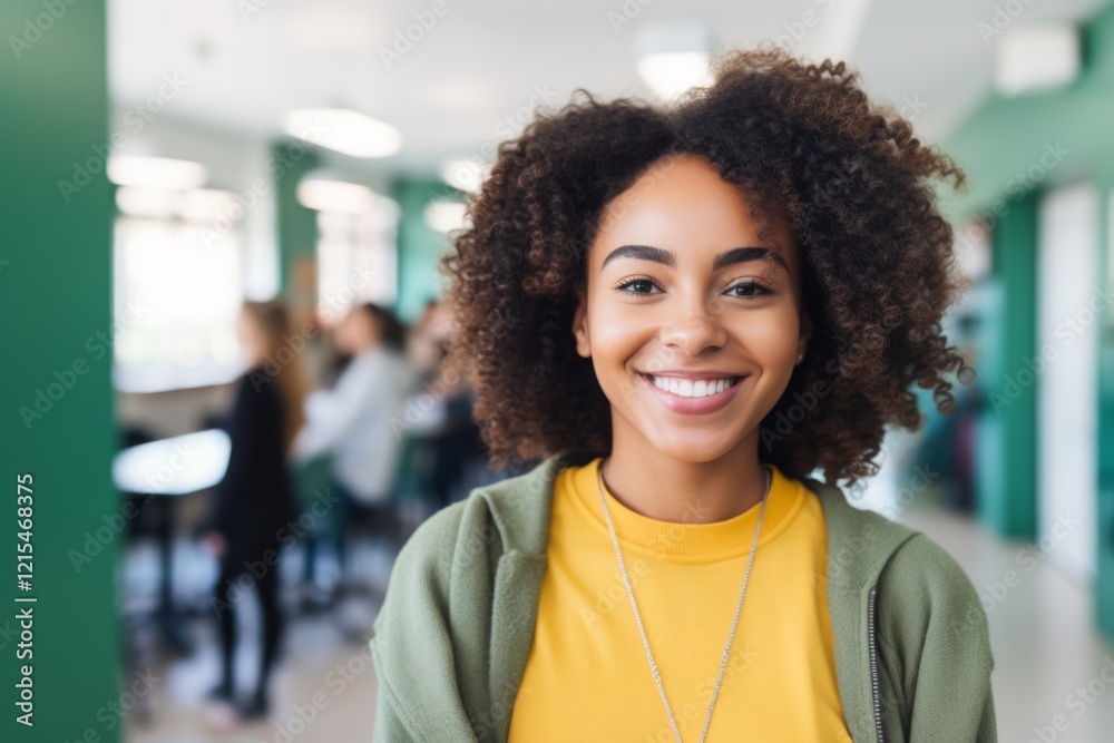 Smiling portrait of a African American female student Smiling portrait of a African American female student