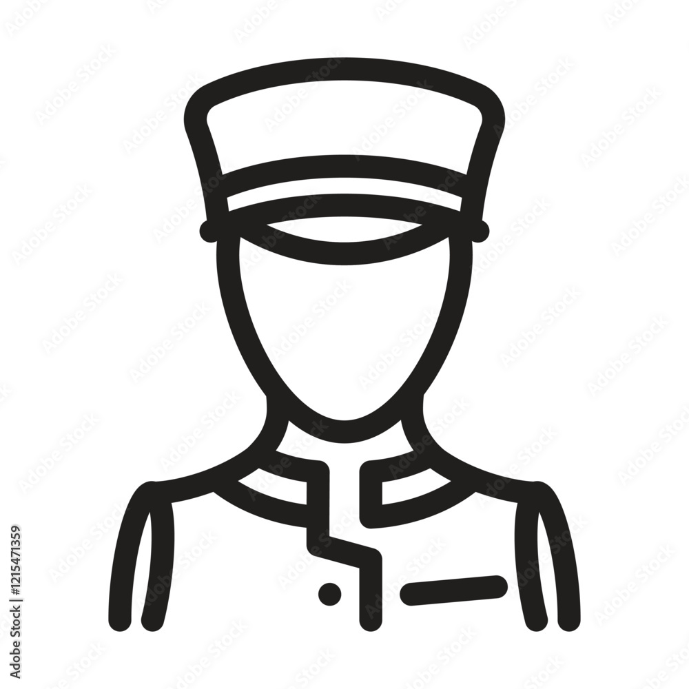 Bellhop icon. Editable line icon. Vector illustration Bellhop icon. Editable line icon. Vector illustration