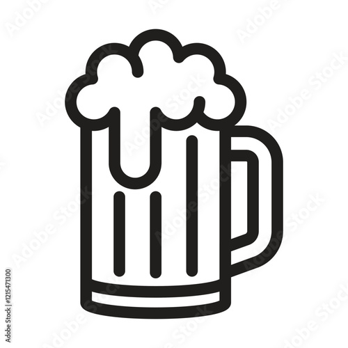Beer mug icon. Editable line icon. Vector illustration