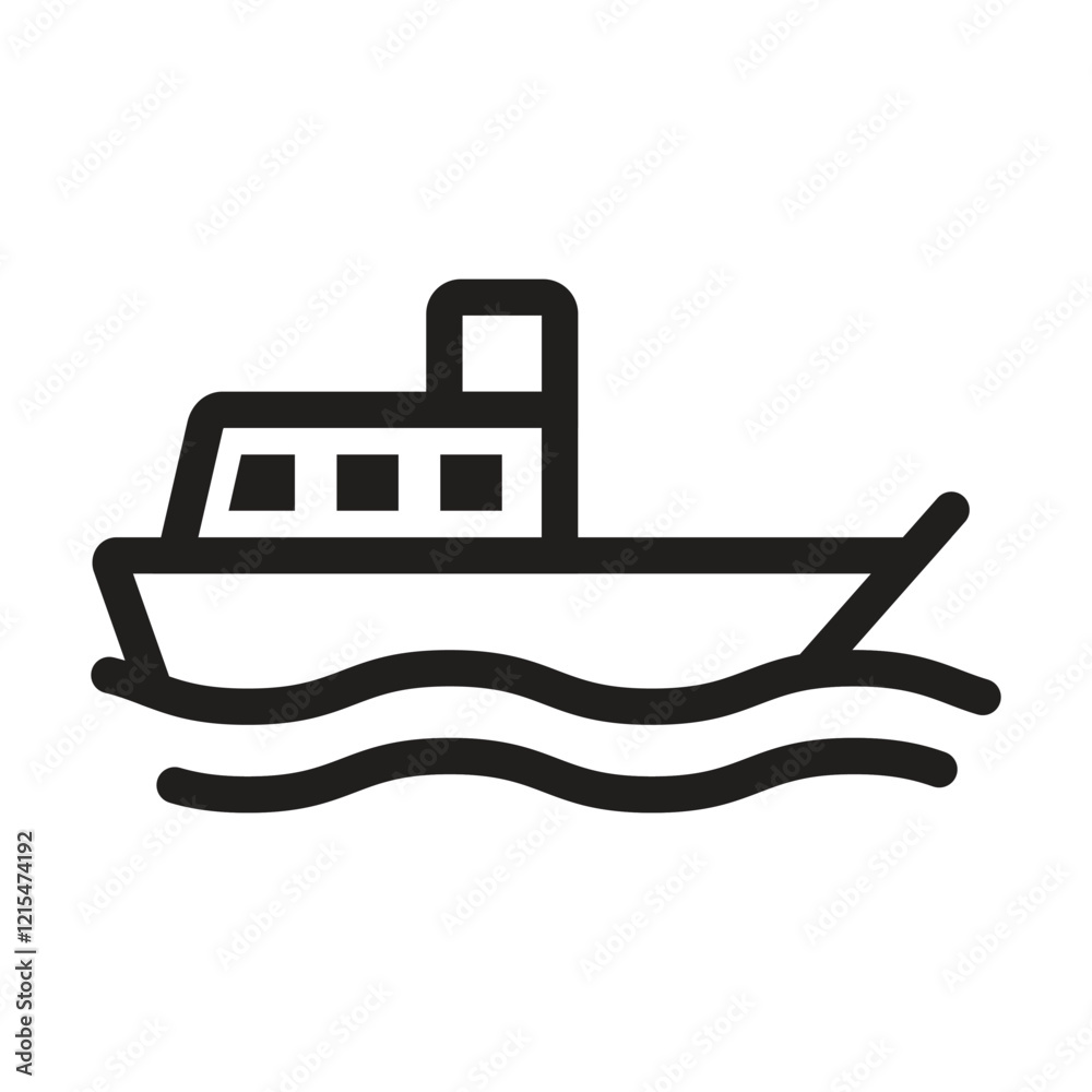 Ferry icon. Editable line icon. Vector illustration Ferry icon. Editable line icon. Vector illustration