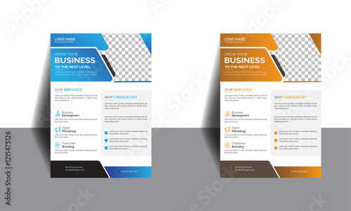 a bundle of 2 templates of a4 flyer, Flyer template layout design.