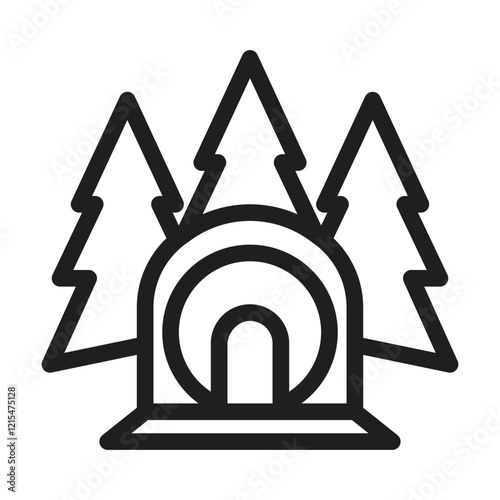 Glamping pod icon. Editable line icon. Vector illustration