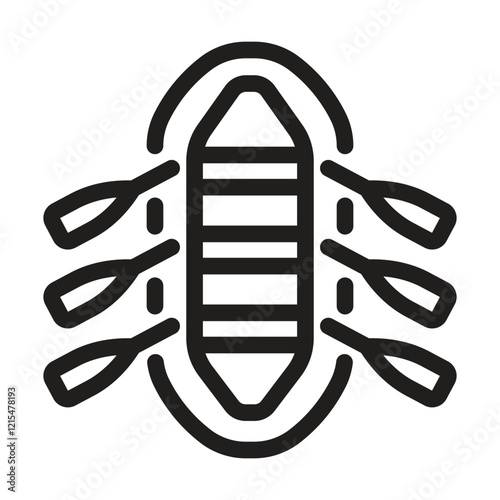 River raft icon. Editable line icon. Vector illustration