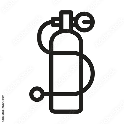 Scuba tank icon. Editable line icon. Vector illustration