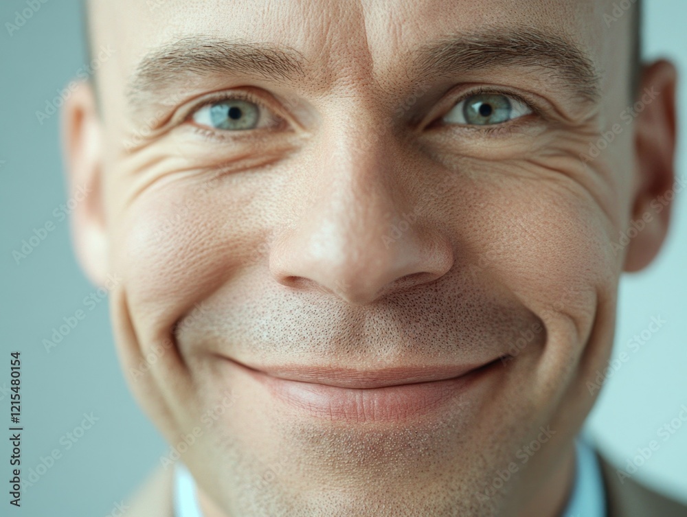 Happy Man with Smile, Close Up Happy Man with Smile, Close Up