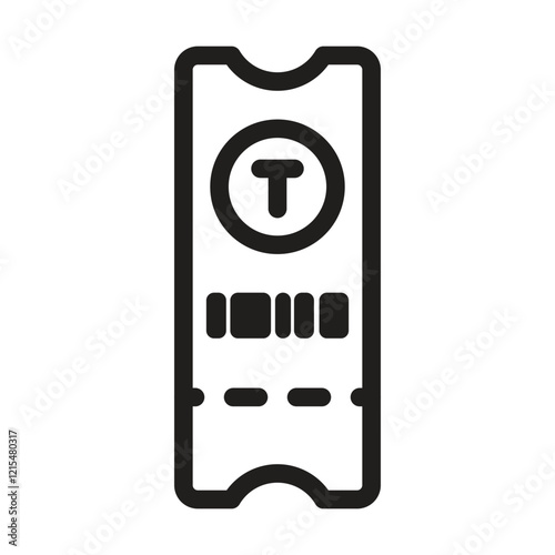 Ticket stub icon. Editable line icon. Vector illustration