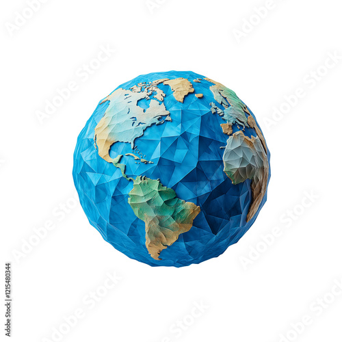 Blue planet Earth with a polygonal world map global network