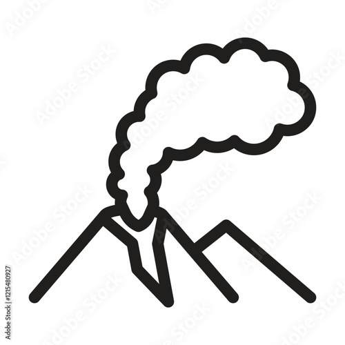 Volcano icon. Editable line icon. Vector illustration