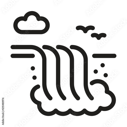 Waterfall icon. Editable line icon. Vector illustration