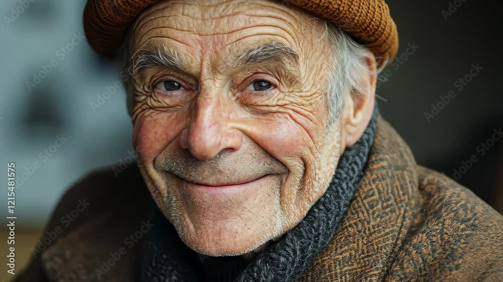 Joyful elderly man expresses warmth and wisdom through genuine smiles Joyful elderly man expresses warmth and wisdom through genuine smiles
