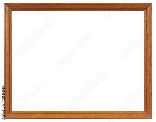 Lacquered wood picture frame in PNG format on a transparent background.