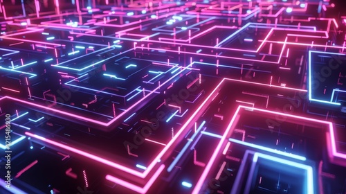 Abstract Neon Linescape