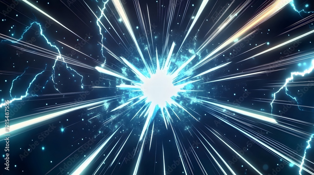 Naklejka premium Abstract Bright Energy Burst with Light Streaks