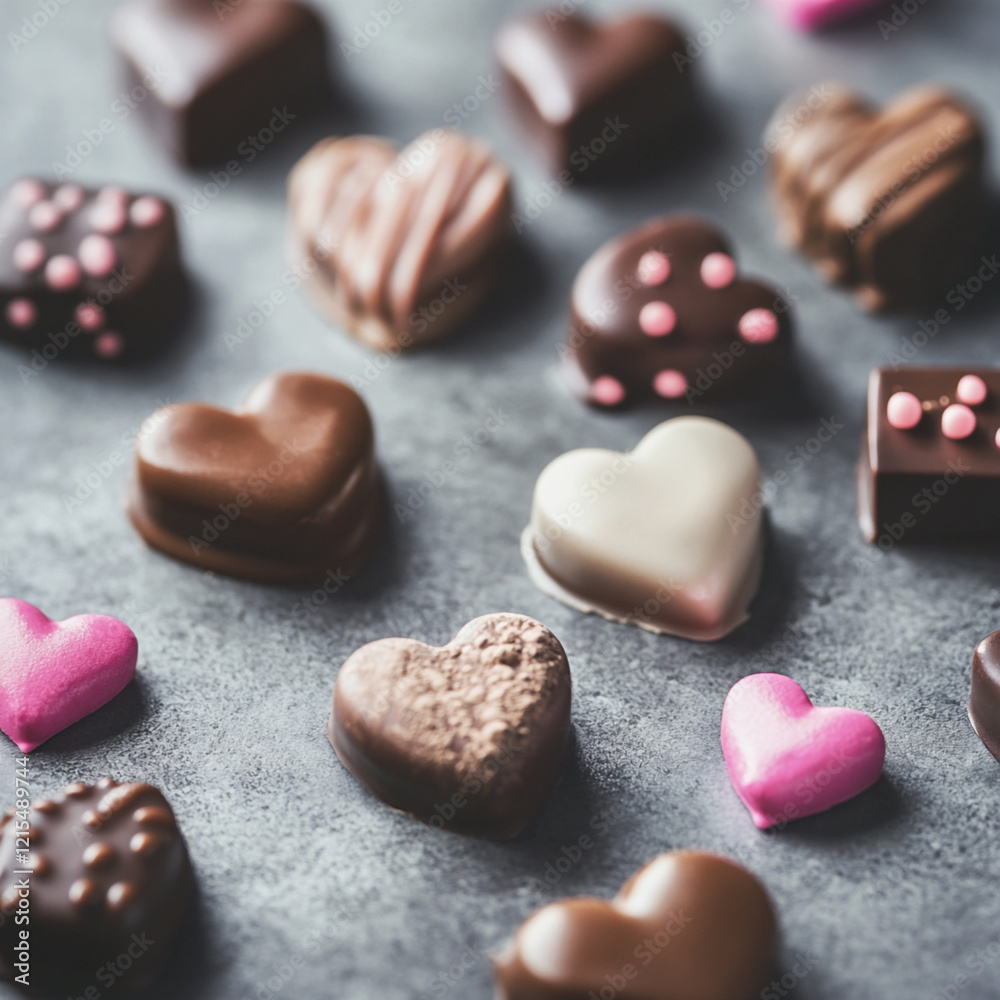 Heart-shaped chocolate on at dark background. Valentine's Day romantic treat. Heart-shaped chocolate on at dark background. Valentine's Day romantic treat.