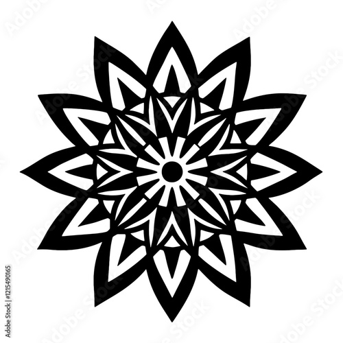 Simple mandala silhouette vector Art design, Floral mandala Illustration, ornament, flower, design, outline, template, pattern, ethnic. mandala design for invitation card, coloring book.