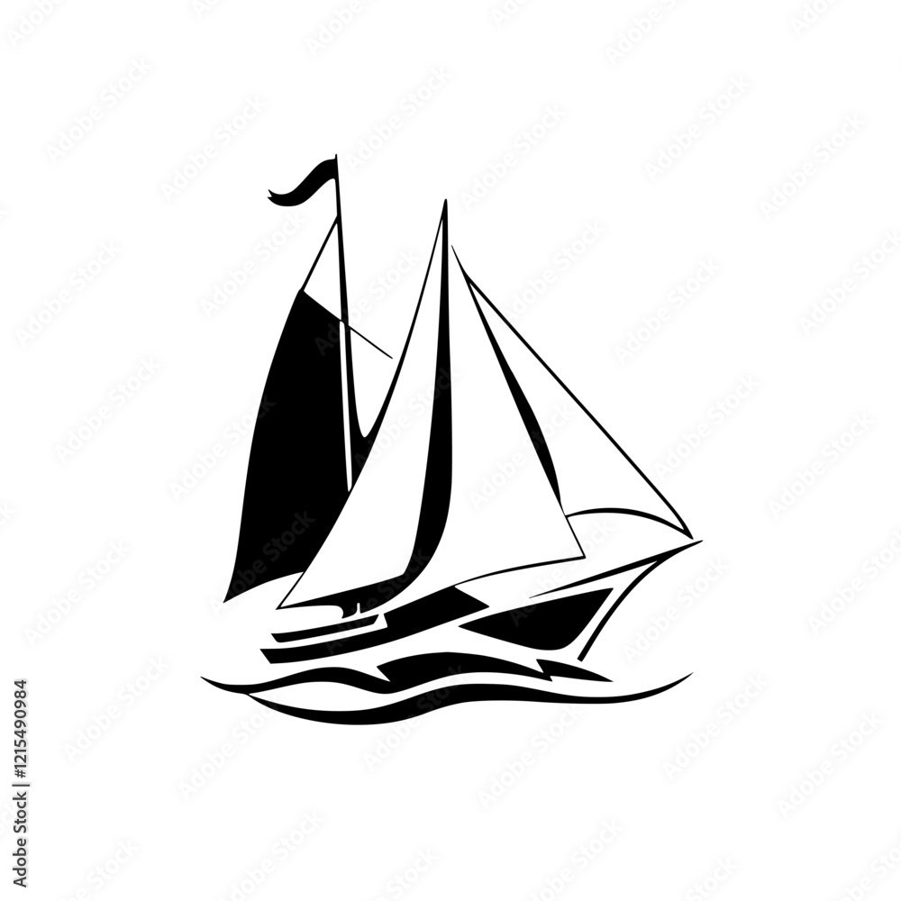 Elegant Sailboat on the Ocean: A Symbol of Freedom and Adventure Elegant Sailboat on the Ocean: A Symbol of Freedom and Adventure