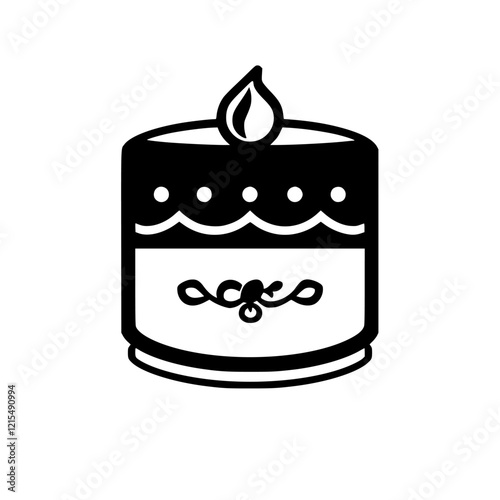 Candle Icon: A symbol of peace and tranquility, perfect for home decor, meditation, and relaxation.  Embrace the cozy ambiance and vintage charm.