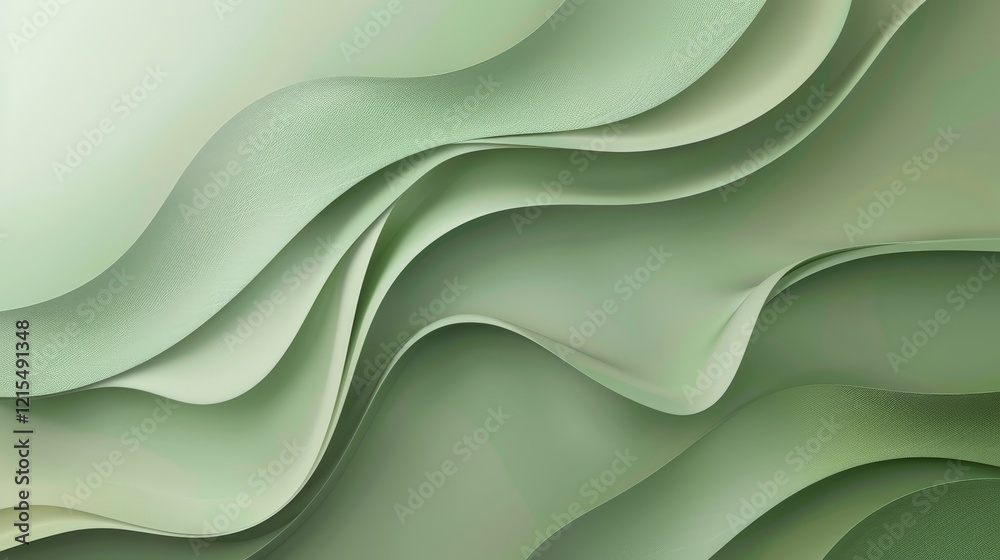 Obraz premium Abstract Green Wave Pattern