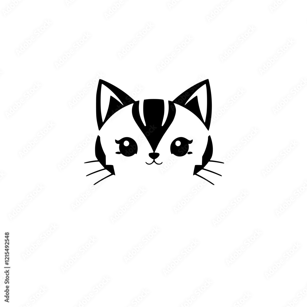 Adorable Kawaii Cat: Cute Kitten Illustration - Pet Animal Graphic Design Adorable Kawaii Cat: Cute Kitten Illustration - Pet Animal Graphic Design