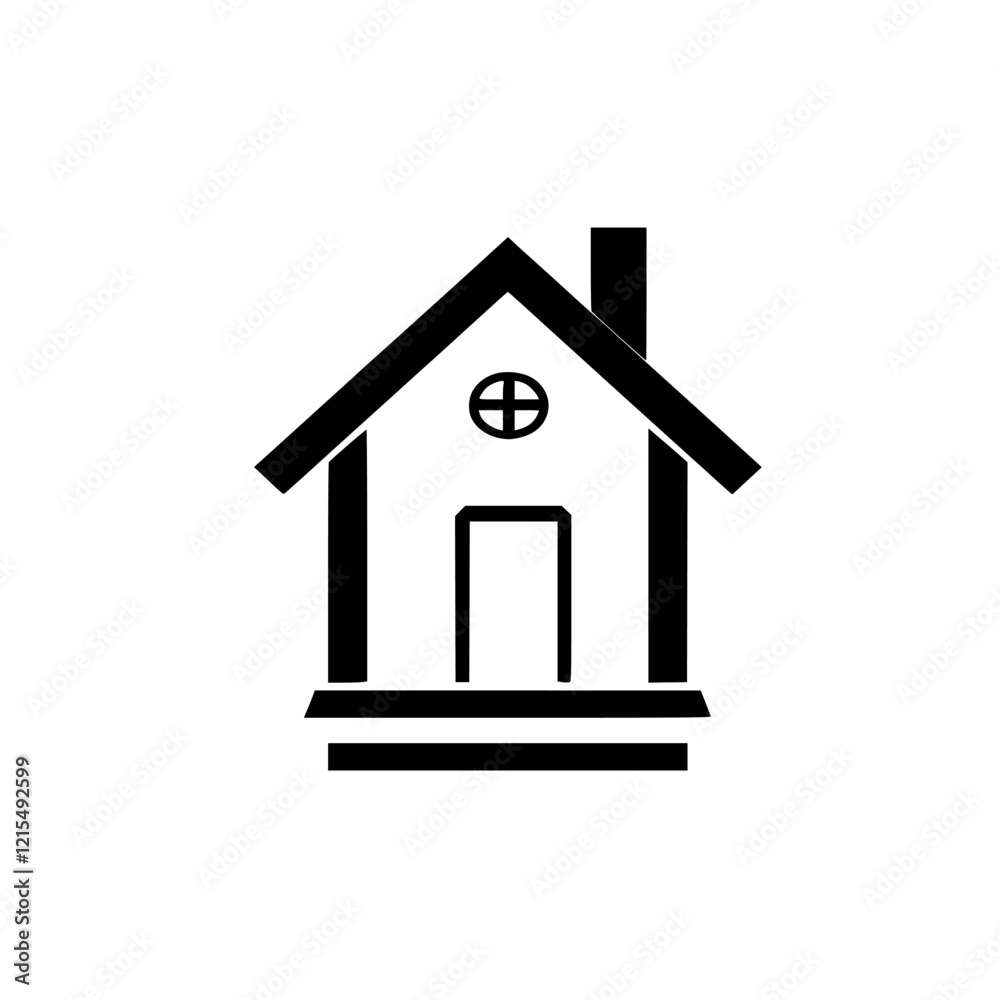 Simple House Icon: Minimalist Home Design, Real Estate, Property, Residential Building Symbol Simple House Icon: Minimalist Home Design, Real Estate, Property, Residential Building Symbol