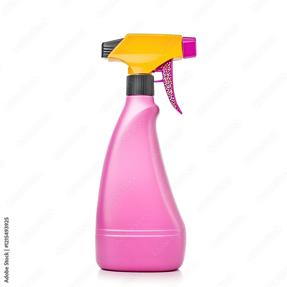 Isolate for product advertising Bright pink spray bottle for cleaning solutions. Isolate for product advertising Bright pink spray bottle for cleaning solutions.