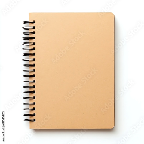 Isolate for product advertising A blank spiral notebook on a white background.