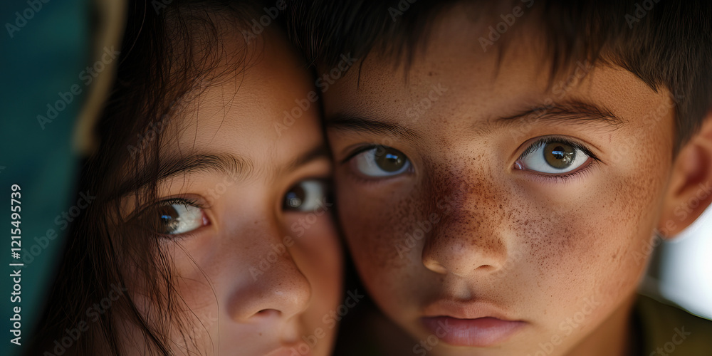 Close-up Portrait of Two Children Close-up Portrait of Two Children
