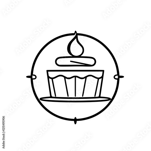 Scrumptious Cupcake with Candle: A Delightful Birthday Treat. Perfect for celebrations, this image showcases a delicious cupcake adorned with a lit candle, symbolizing joy and festivity.