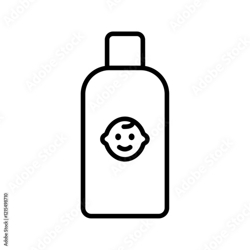 Baby shampoo icon Outline set in black and white color