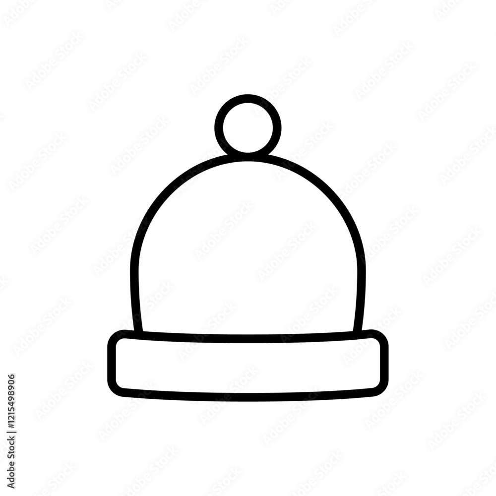 Beanie icon Outline set in black and white color Beanie icon Outline set in black and white color