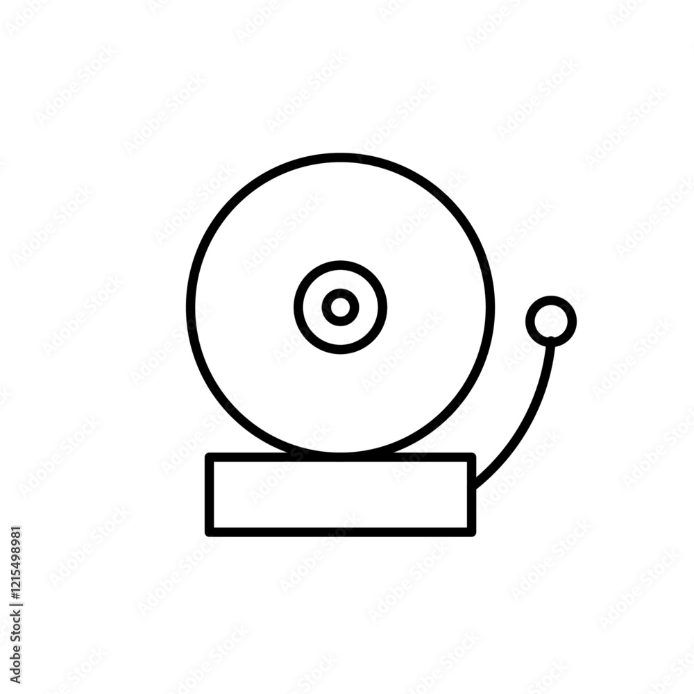 Bell school icon Outline set in black and white color Bell school icon Outline set in black and white color