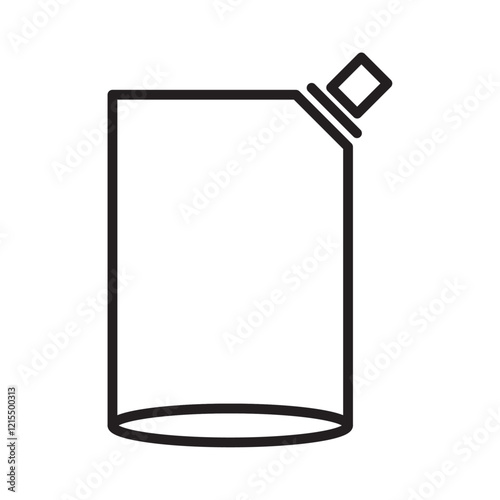 Doy pack pouch icon Outline set in black and white color