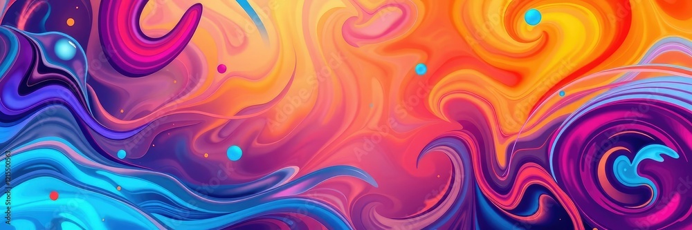 Obraz premium Abstract colorful background with swirling patterns and shapes, flowing lines, swirling patterns