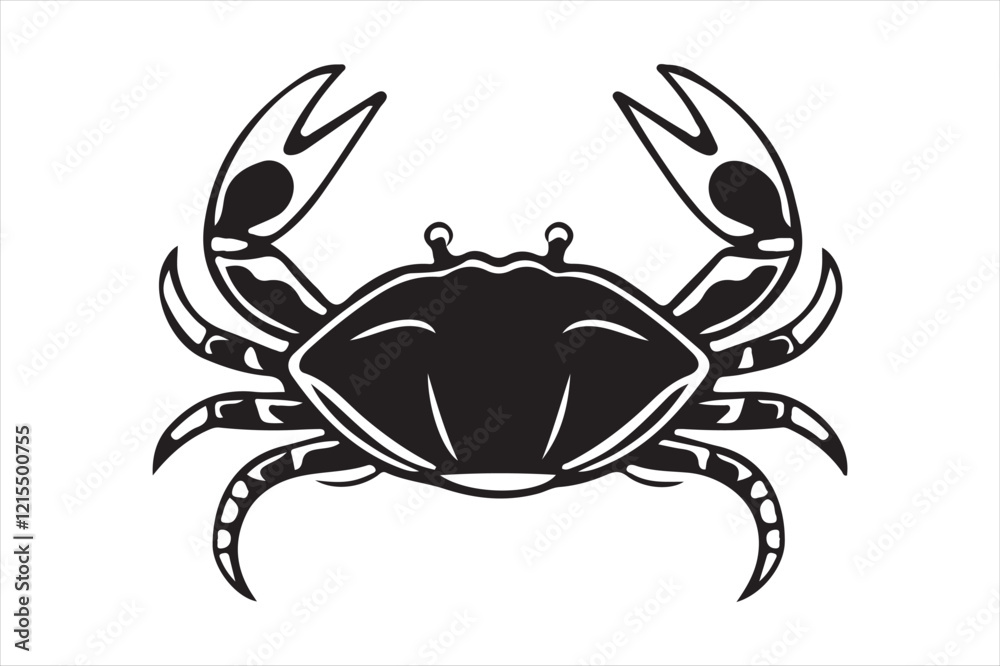 Fototapeta premium Black and White Crab Illustration
