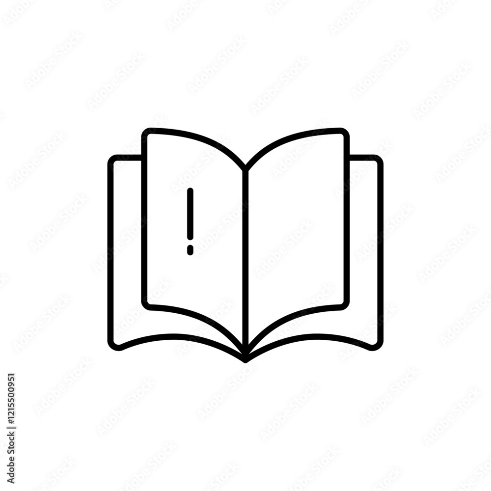 guide book icon Outline set in black and white color guide book icon Outline set in black and white color