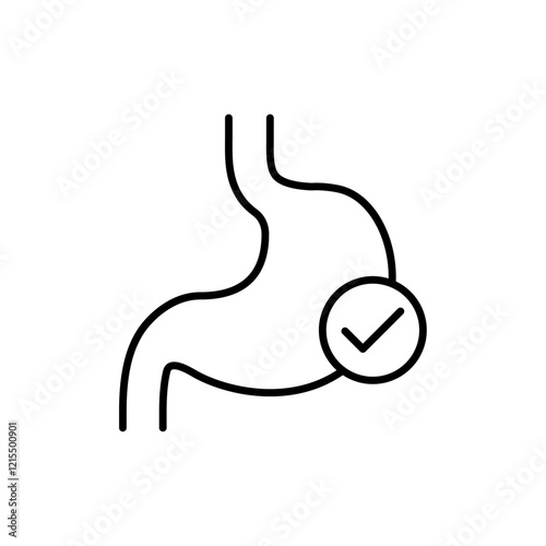 Good digestion icon Outline set in black and white color