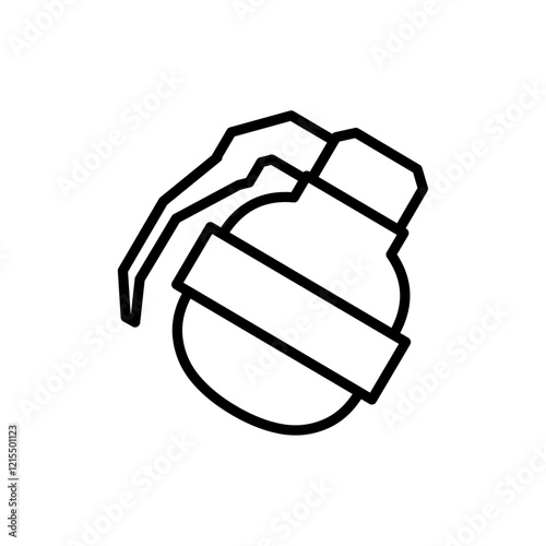 Hand grenade icon Outline set in black and white color