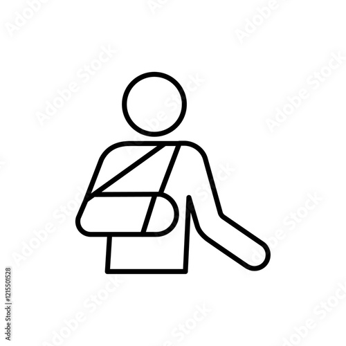 Injury icon Outline set in black and white color