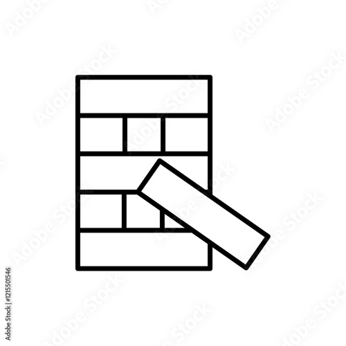 Jenga icon Outline set in black and white color