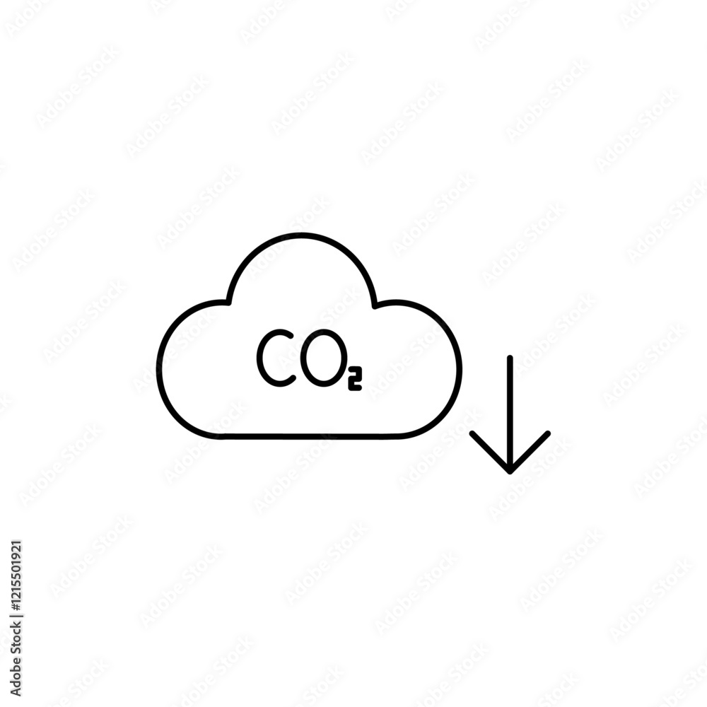 Low carbon dioxide icon Outline set in black and white color Low carbon dioxide icon Outline set in black and white color
