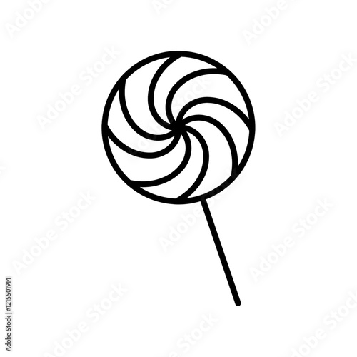 Lollypop icon Outline set in black and white color