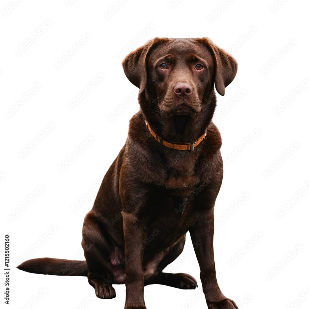 Chocolate Labrador sitting wearing a collar, isolated in white.chocolate labrador puppy,Labrador Retriever dog sitting, cut out
Chocolate Labrador sitting wearing a collar, isolated in white.chocolate labrador puppy,Labrador Retriever dog sitting, cut out