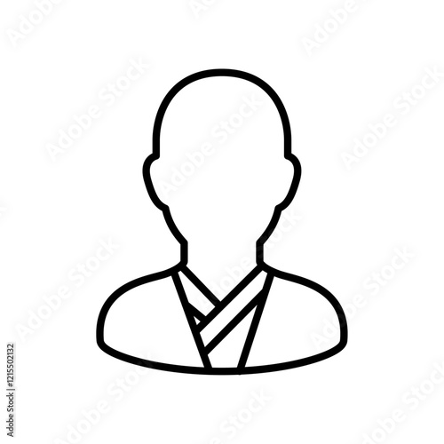 Monk icon Outline set in black and white color