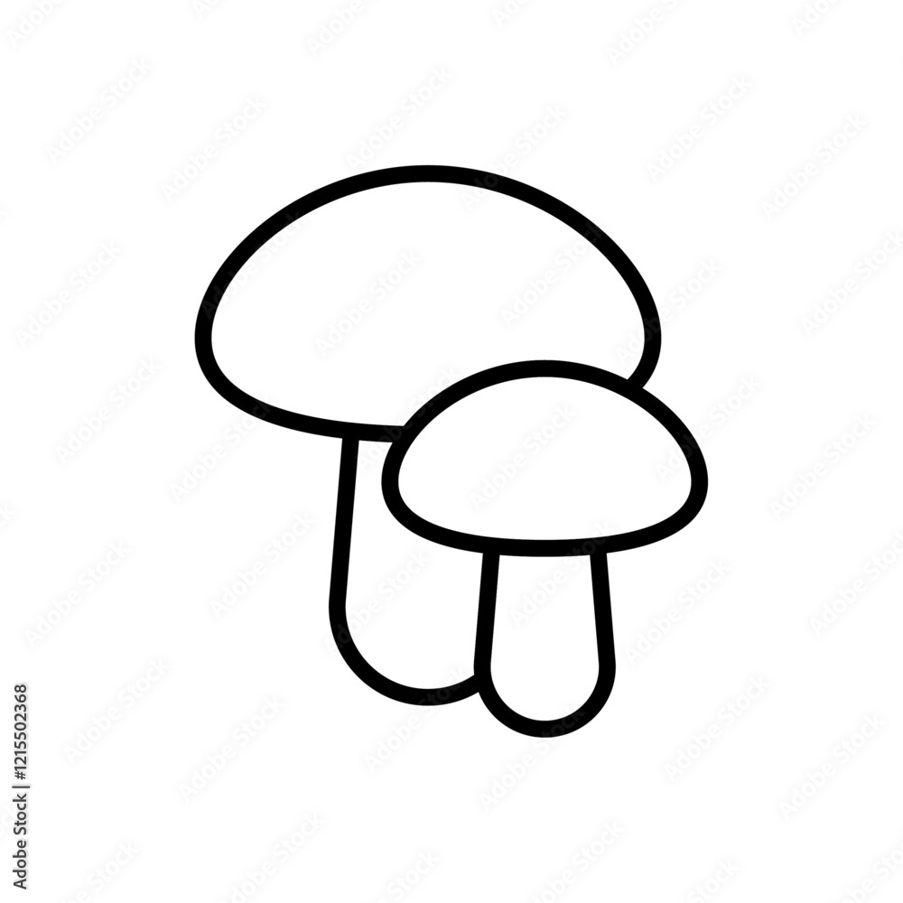Mushrooms icon Outline set in black and white color Mushrooms icon Outline set in black and white color