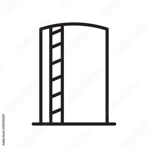 Oil storage icon Outline set in black and white color