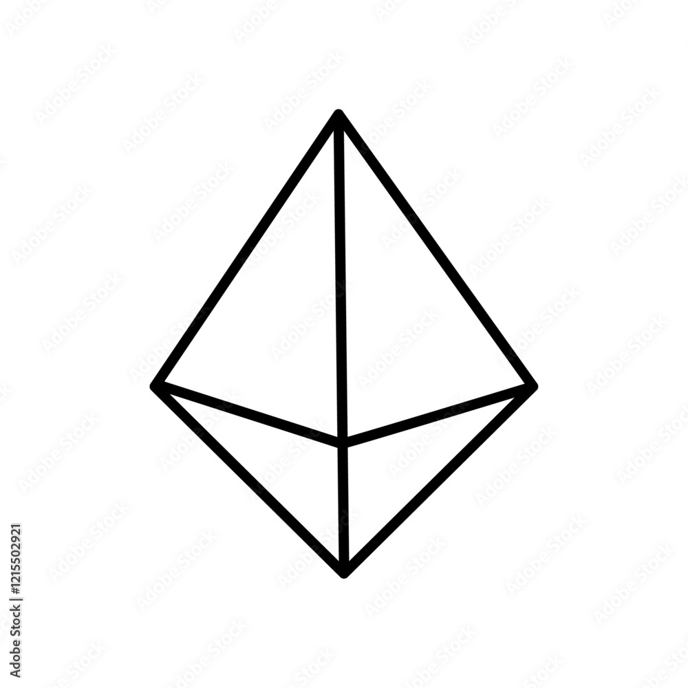 Prism icon Outline set in black and white color