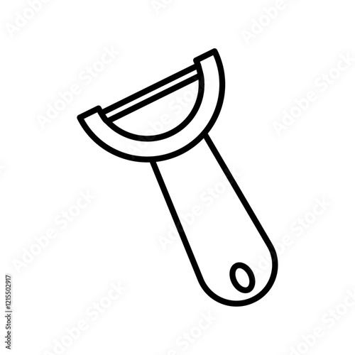 Potato peeler icon Outline set in black and white color