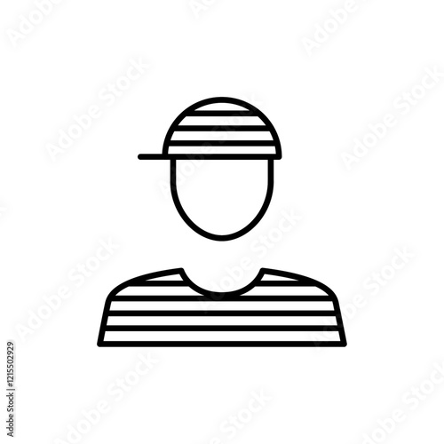Prisoner icon Outline set in black and white color