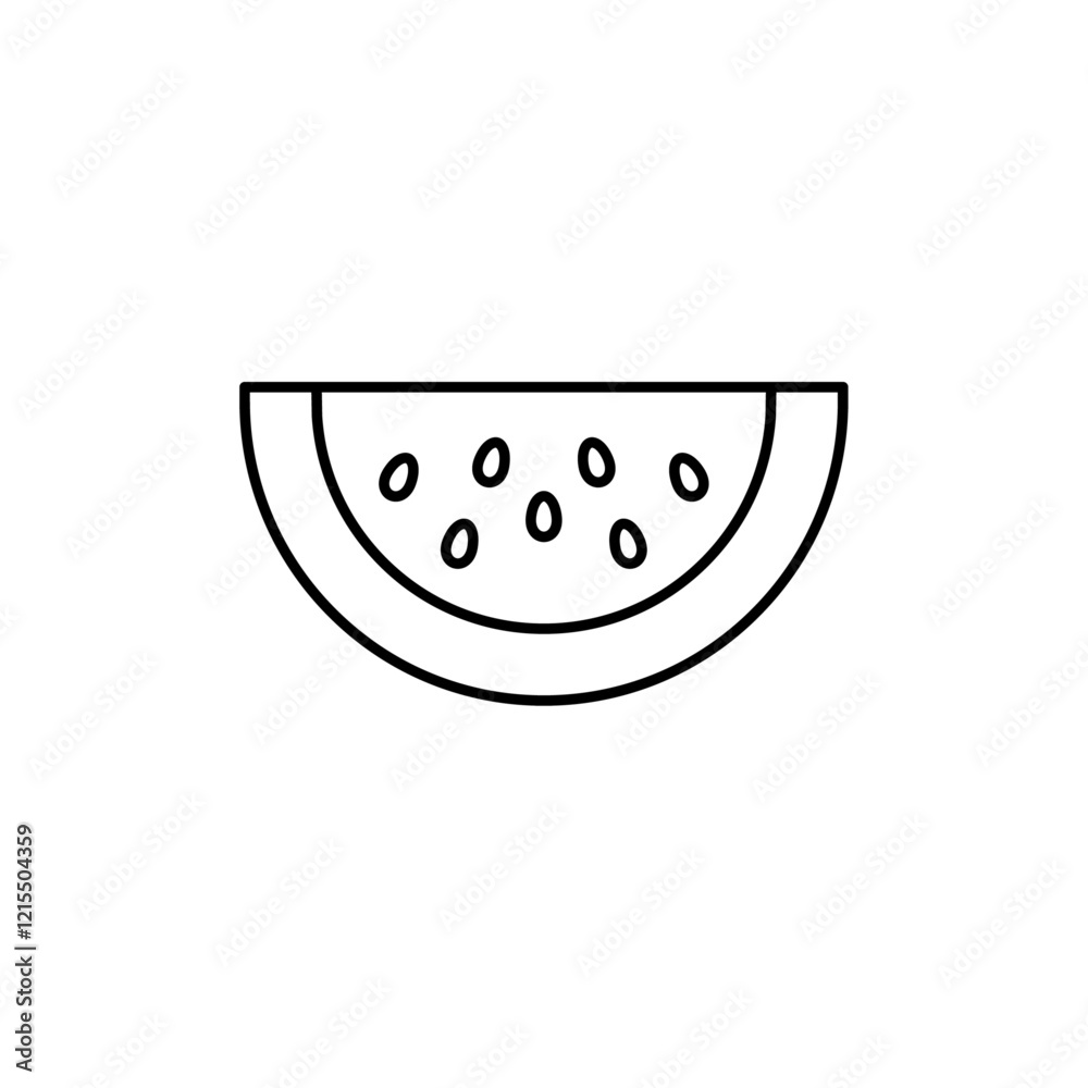 Watermelon icon Outline set in black and white color Watermelon icon Outline set in black and white color